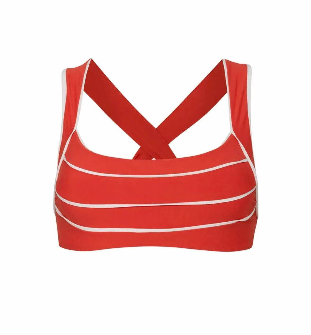 NEW PILY Q women's gabby bralette bikini top in passion
